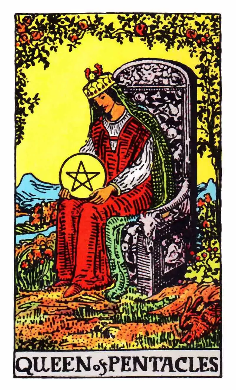   beş köşeli yıldız tarot kartı 1 kraliçesi