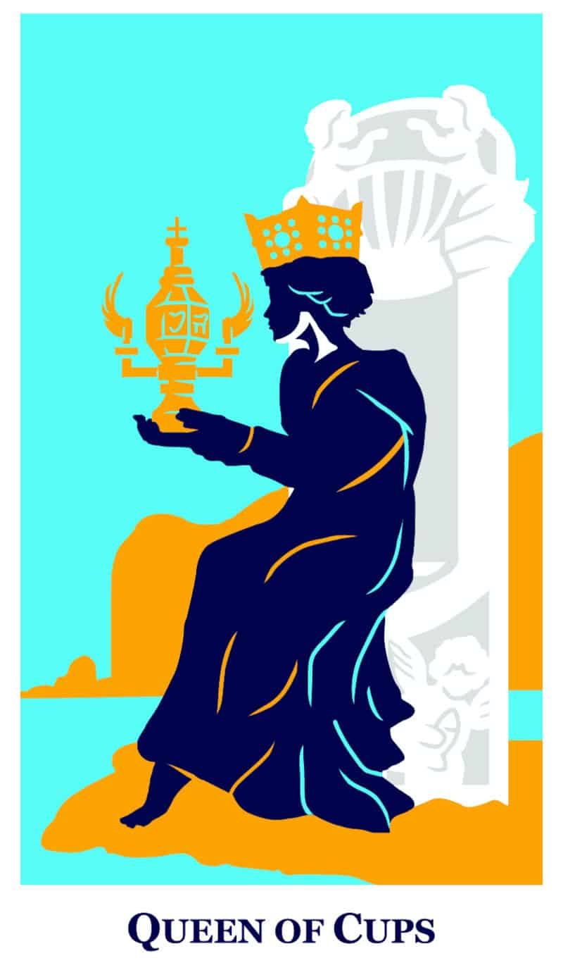   mazzo di tarocchi in stile moderno regina di coppe
